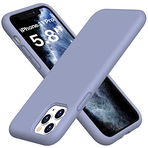 DIACLARA Compatible with iPhone 11 Pro Case, Soft Liquid Silicone Gel Rubber Full Body Protection Shockproof Case Cover with Soft Microfiber Lining for iPhone 11 Pro 5.8",(Lavender Grey)