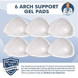 Dr. Fredericks Original Peel & Stick Foot Arch Support Gel Pads - 6 Pieces - High Arch Cushions - Relieves Pain from PES Cavus