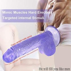 CharmingNight Thickening Lengthening 10.62 Inch Realistic Interactive Massager Toys Lifelike Silic?ne-D?ld? with Suction Cup for Women Friction Wand Massager