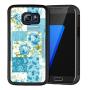 Samsung Galaxy S6 Case, Blue Flower Shock-Absorption TPU Rubber Bumper Samsung Galaxy S6 Case, Ultra Thin Slim Protective Cover for Samsung Galaxy S6-Black