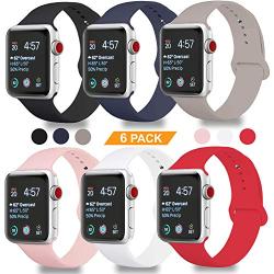 DOBSTFY Sport Bands Compatible for iWatch Band 38mm 40mm 42mm 44mm, Soft Silicone Replacement iWatch Bands Strap for iWatch Series 5 4 3 2 1 Nike+ Edition 2 1 Nike+ Edition, S/M M/L