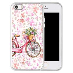 iPhone SE 5s 5 Case,Flexible Soft TPU Cover Shell,Slim Silicone Black Rubber Non-Slip Durable Design Protective Phone Case for iPhone SE 5s 5 -Bicycle
