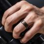 ThunderFit Mens Silicone Rings 7 Rings / 4 Rings / 1 Ring - Brushed Top Beveled Edges Rubber Wedding Bands 6.35mm Wide - 2mm Thick