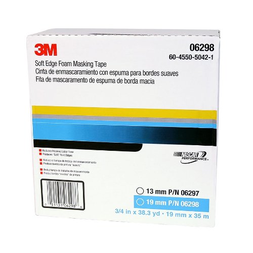 3M 06298 19 mm x 35 m Soft Edge Foam Masking Tape