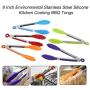 8 Inch Non Slip Stainless Steel Silicone Environmentally Kitchenware Friendly Kitchen Cooking Bbq Food Kitchen Utensils