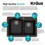 Kraus Forteza Granite Kitchen Sink, 33-Inch, KGD-50BLACK