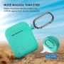 AirPods Case, Silicone Cover with U Shape Carabiner,360°Protective,Dust-Proof,Super Skin Silicone Compatible with Apple AirPods 1st/2nd (Mint Green)