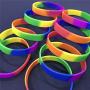 GOGO Rainbow Pride Wristbands Silicone Bracelets Rubber Bands Party Accessories