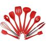 10pc Red Silicone Baking Nonstick Kitchenware Cookware Cooking Tool Gadget Set Kitchen Gadgets Accessories Tools Sets Supplies