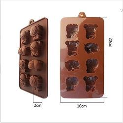 1PCS Hippo Lion Bear Shape 3D Silicone Mold, Jelly, Chocolate,Cake Decorating DIY Kitchenware ,Bakeware (1, Brown)