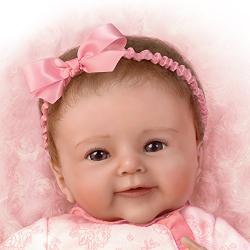 Lifelike Baby Doll Poseable and Weighted with Hand-Rooted Hair by The Ashton-Drake Galleries