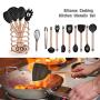 11pcs Copper Plated Handle Silicone Kitchenware Nonstick Cooking Shovel Spoon Kitchen Tool Set