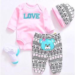 Reborn Baby Dolls Clothes Pink Outfits for 20"- 22" Reborn Doll Girl Baby Clothing Baby Sets