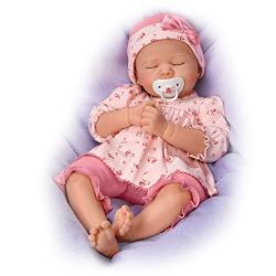 The Ashton-Drake Galleries Pleasant Dreams, Penelope TrueTouch Silicone with Hand-Rooted Hair - Lifelike, Realistic Newborn Baby Doll 18-inches