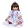 Angelbaby 60CM 24 inch So Cute Silicone Toddler Dolls Pretty Reborn Baby Girl Dolls That Look Real Long Hair Little Princess Child with Fashion Clothes and Magnetic Pacifier Gifts Set for Kid Playmate