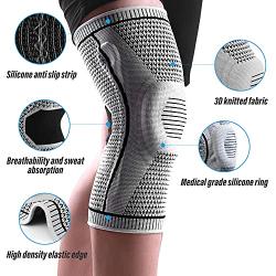 LOYS 2 Pack Knee Brace，Knee Compression Sleeve with Silicone Gel Spring Support,Non-slip，Medical Grade Knee Patella Pads Protector for Knee Pain Arthritis,Jogging,Sports,Meniscus Tear,Running，Men&Women，Joint Pain Relief