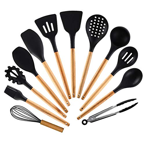 11 Pieces of Kitchen Set Home Kitchen Tools Household Goods Food Grade Silicone Heat Resistant Nonstick Cookware Set, Kitchenware