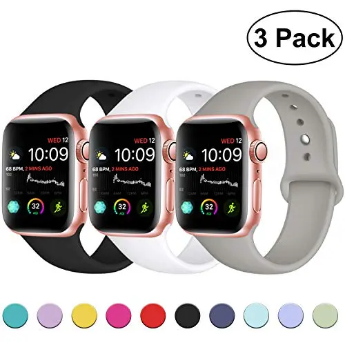 DaQin Band Compatible with Apple Watch 38mm 40mm 42mm 44mm for Women and Men, Sport Replacement Wristbands for iWatch Series 5 Series 4 Series 3/2/1, S/M, M/L