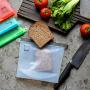 Reusable Silicone Food Storage Bags, Sandwich, Sous Vide, Liquid, Snack, Lunch, Fruit, Freezer Airtight Seal, Versatile Preservation Bags, 4 Pack Freezer Containers 30 Oz / 1000 ml