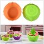 Silicone Baking Cups Cupcake Liners - 48Pcs Reusable Silicone Molds Including Round, Rectanguar, Square, Flower BPA Free Food Grade Silicone