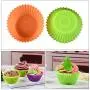 Silicone Baking Cups Cupcake Liners - 48Pcs Reusable Silicone Molds Including Round, Rectanguar, Square, Flower BPA Free Food Grade Silicone