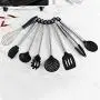 QKa High Temperature Silicone Kitchenware 9 Piece Set Stainless Steel Handle Silicone Spatula Kitchen Set Non-Stick Cooking Tools
