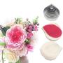 AK ART KITCHENWARE Fondant Rose Veining Molds and Stainless Steel Fondant Cutter Set for Decorating Wedding Cakes Silicone Veiner Sugarpaste Making Tool A361-1&VM057