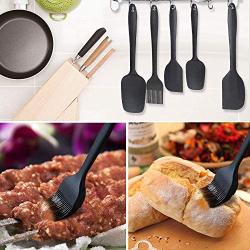 Silicone Spatula Set 5 Piece Silicone Kitchen Utensils Heat Resistant Silicone Kitchenware Non-Stick Spatula Spoon Brush Baking Utensil Tools Kitchen Gadgets Sets for Cooking Baking and Mixing