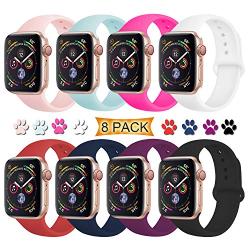 TIMTU Sport Band Compatible with Apple Watch Band 40mm 38mm 42mm 44mm, Soft Silicone Strap Replacement for Apple Watch Series 5 4 3 2 1 for Women/Men