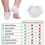 5 Pair Heel Protectors, Heel Cups for Heel Pains, Heel Pads Cushion, Heal Dry Cracked Heels, Achilles Tendinitis, Breathable Silicone Gel Heel Cups, for Men & Women - Universal Size