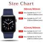 Pack 3 Compatible with Apple Watch Band 38mm 40mm 42mm 44mm Women Men, Soft Silicone Band Replacement for Apple iWatch Series 4, Series 3, Series 2, Series 1