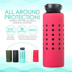 HYDRATE GO Protective Silicone Sleeve Cover Case Skin for Hydro Flask Water Bottles BPA-Free (Multiple Sizes & Colors)