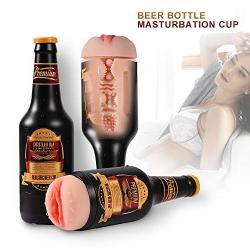 Cym Reǎlistic TPE Silicone Male Toys 3D Super Reǎl Hand Feeling Men A-d-u-l-t Toys Awesome (Beer Bottle Shape)