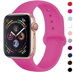 TIMTU Sport Band Compatible with Apple Watch Band 40mm 38mm 42mm 44mm, Soft Silicone Strap Replacement for Apple Watch Series 5 4 3 2 1 for Women/Men