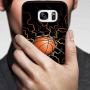 Samsung Galaxy S7 Case with Basketball Fire Pattern Whimsical Design Bumper Black Soft TPU and PC Protection Anti-Slippery &Fingerprint Case for Samsung Galaxy S7