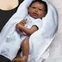 Paradise Galleries Reborn African American Black Newborn Doll in Silicone Vinyl Baby Bundles: Reaching for The Stars, 19 inch 7-Piece Ensemble