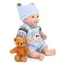 PURSUEBABY Real Life Reborn Baby Doll Boy with Blonde Hair Collectible Ferro 14 Inch Small Size Soft Body Reborn Toddler Doll Cuddle Snuggle Toy Gift Set for Children 3+