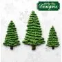 Fir Trees Silhouettes Silicone Mold for Cake Decorating, Cupcakes, Sugarcraft, Candies and Clay, Food Safe, Made in the UK
