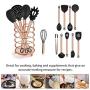 evergremmi 11pcs Plated Handle Silicone Kitchen Utensils nonstick Cooking Shovel Spoon Kitchen Tool Set Silicone kitchenware Set