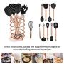 11PCs Silicone Cooking Kitchen Utensils Set Copper Plated Handle Silicone Kitchenware Nonstick Cooking Shovel Spoon Kitchen Tool Set