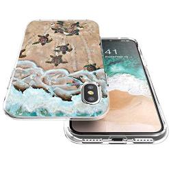 iPhone Xs Max Case, Soft TPU Slim-Fit Flexible Ultra-Thin Clear Case, Full-Body Rugged Bumper Print Baby Turtle Case for iPhone Xs Max, Transparent