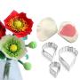 AK ART KITCHENWARE Sugarpaste Peony Veining Molds Stainless Steel Fondant Cutter Silicone Veiner Cake Decorating Supplies Gum Paste Tools A358&VM066