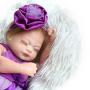 Zero Pam Handmade Newborn Baby Girl Vinyl Soft Silicone Realistic Reborn Doll Real Look … (Purple)