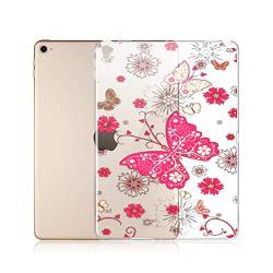 GinHo Customized Protective Cover iPad Pro 9.7 inch 2018 Butterfly with Slim Soft Durable TPU Ultra-Clear Silicone UV Printing Case