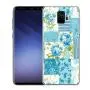 Samsung Galaxy S9 Case, Soft TPU Slim-Fit Flexible Ultra-Thin Clear Case, Full-Body Rugged Bumper Print Blue Flower Case for Samsung Galaxy S9, Transparent