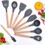 Silicone Kitchenware Set, 9 Pieces of Silicone Kitchen Utensils, Kitchen Spatula Set - Best Non-Stick Kitchen Cookware Set, Suitable for Cooking