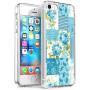 iPhone SE 5s 5 Case, Blue Flower Shock-Absorption TPU Rubber Bumper iPhone SE 5s 5 Case, Ultra Thin Slim Protective Cover for iPhone SE 5s 5-Clear