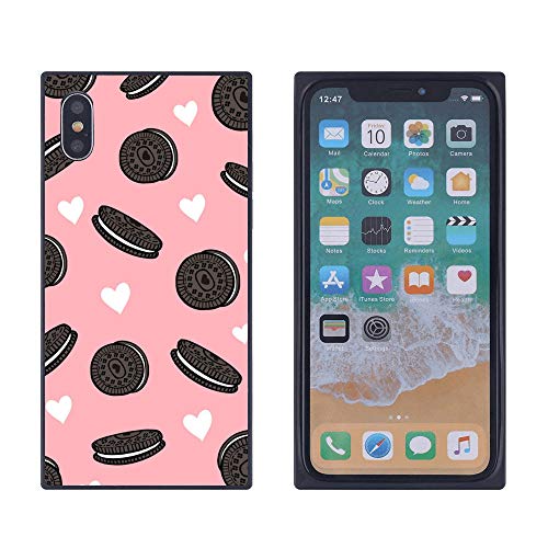 iPhone Xs iPhone X Case,Flexible Soft TPU Cover Shell,Slim Silicone Black Rubber Non-Slip Durable Design Protective Phone Case for iPhone Xs iPhone X -Biscuits
