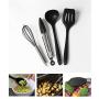 Kitchenware Utensils Set 10 Piece Premium Silicone Heat Resistant Non-Stick Cooking Professional Tools Red Black,Black