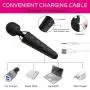 Personal Magic Wand Massager for Women Waterproof Cordless , CraZove Rechargeable 12 Speed Vibrations Powerful Handheld Massage - for Back Neck Shoulder Body ,Black